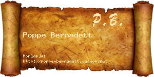 Poppe Bernadett névjegykártya